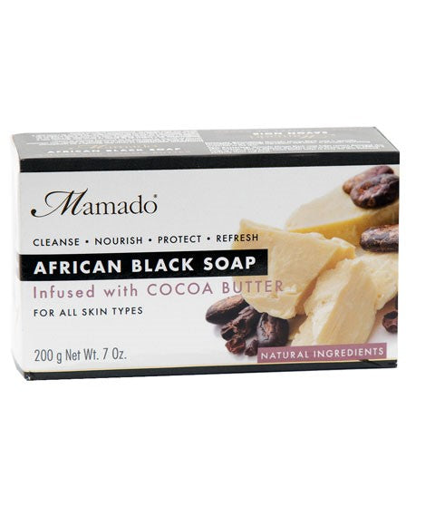 AFRICAN BLACK SOAP INFUSED WITH COCOA BUTTER 200 g Body Care Asetena Pa 