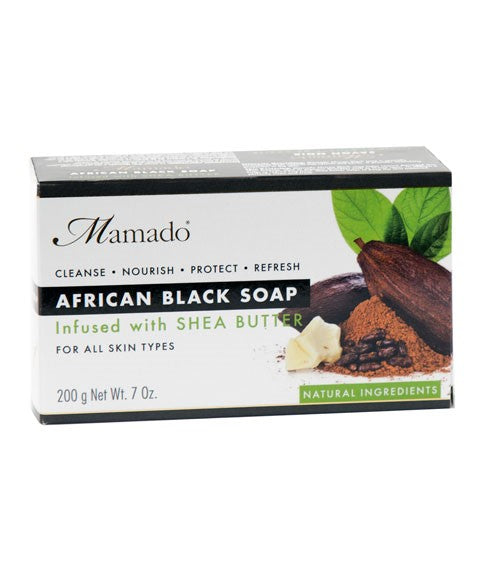 AFRICAN BLACK SOAP INFUSED WITH SHEA BUTTER 200 g Body Care Asetena Pa 