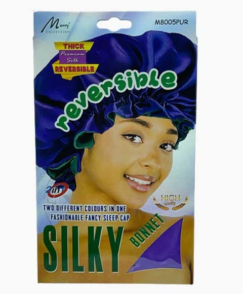 MURRY COLLECTION REVERSIBLE SILKY BONNET  Color M8005PUR Durags and Caps Asetena Pa 