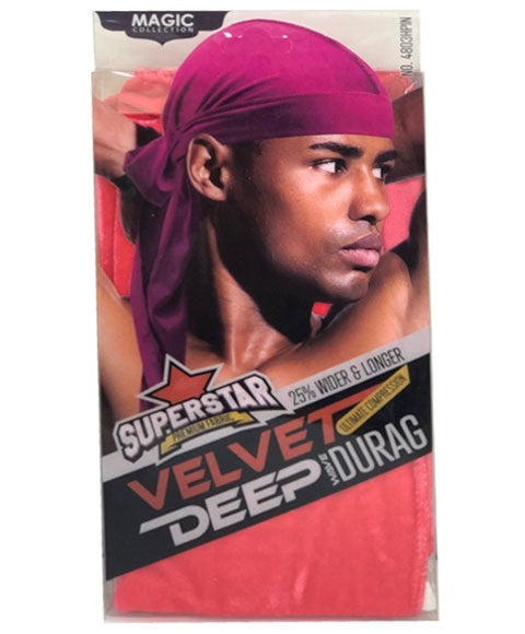 MAGIC COLLECTION SUPERSTAR VELVET DEEP WAVE DURAG 4803HPN Durags and Caps Asetena Pa 