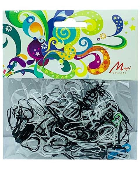 MAGIC QUALITY ELASTIC RUBBER BAND 332 BW  Color Black White Kids Hair Accessories Asetena Pa 