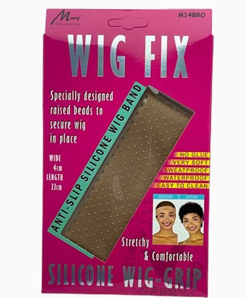 MURRY COLLECTION WIG FIX ANTI SLIP SILICON WIG BAND W4cm/L22cm Color M14BRO Extensions Accessories Asetena Pa 