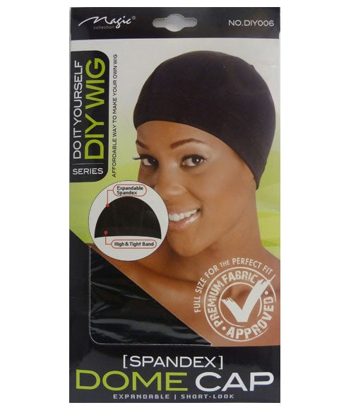 MAGIC COLLECTION DIY SERIES SPANDEX DOME CAP DIY006  Color Black Durags and Caps Asetena Pa 