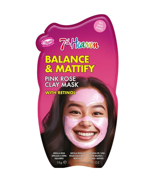 7TH HEAVEN BALANCE AND MATTIFY PINK ROSE CLAY MASK 15 g Skin Wash Asetena Pa 