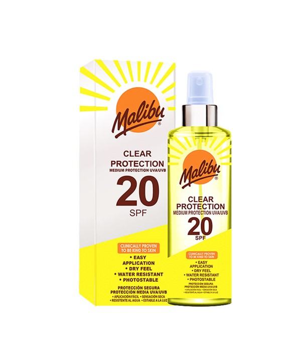 MALIBU CLEAR PROTECTION SPRAY SPF20 250 ml Skin Moisturizing Asetena Pa 