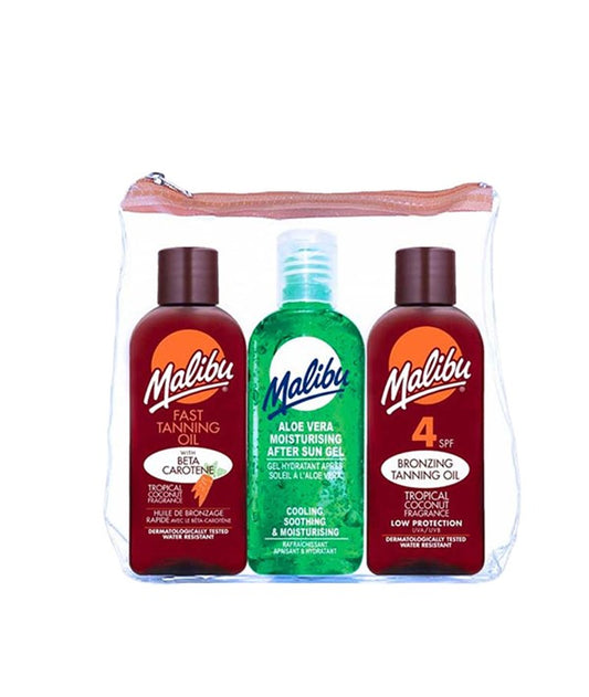 MALIBU TRAVEL BAG TANNING OIL PACK WITH SPF4 AND BETA CAROTENE Skin Treatments Asetena Pa 