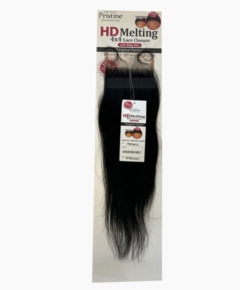 PRISTINE 4 X 4 HD MELTING STRAIGHT CLOSURE 12 Color Natural Black Closure Asetena Pa 