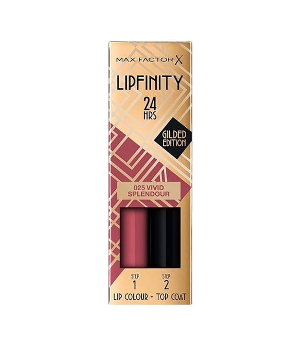 MAX FACTOR 24H LIPFINITY LIP COLOUR GILDED EDITION  Color 135 Lavish Glamour Lips Asetena Pa 