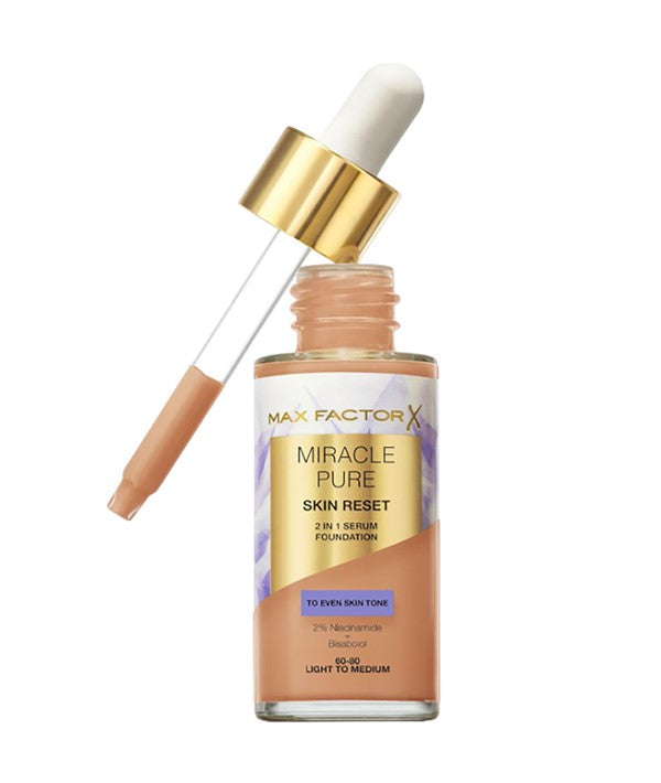 MIRACLE PURE SKIN RESET 2 IN 1 SERUM FOUNDATION 30 ML Color 10-30 Fair Foundation Asetena Pa 