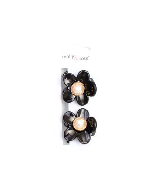 FLOWER SHAPED PEARL HAIR CLAMPS  Color Assorted Hair Accessories Asetena Pa 
