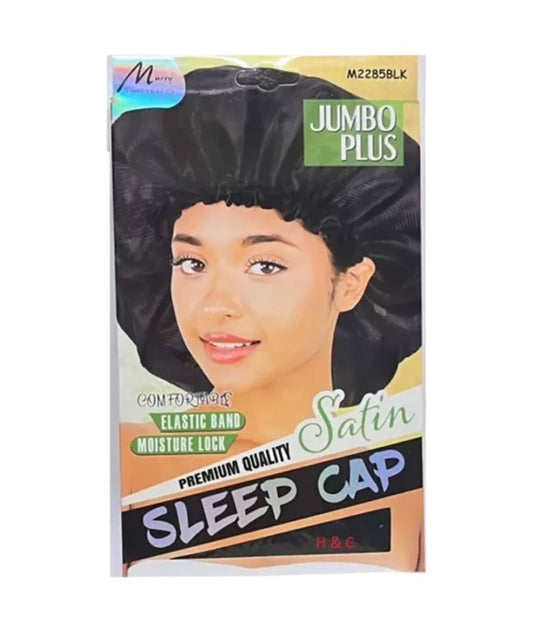 JUMBO PLUS PREMIUM QUALITY SATIN SLEEP CAP  Color M2285BLK Durags and Caps Asetena Pa 