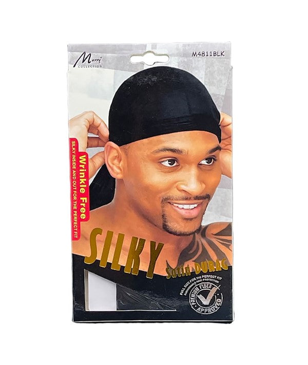 MURRY COLLECTION SILKY SATIN DURAG M4811BLK Durags and Caps Asetena Pa 