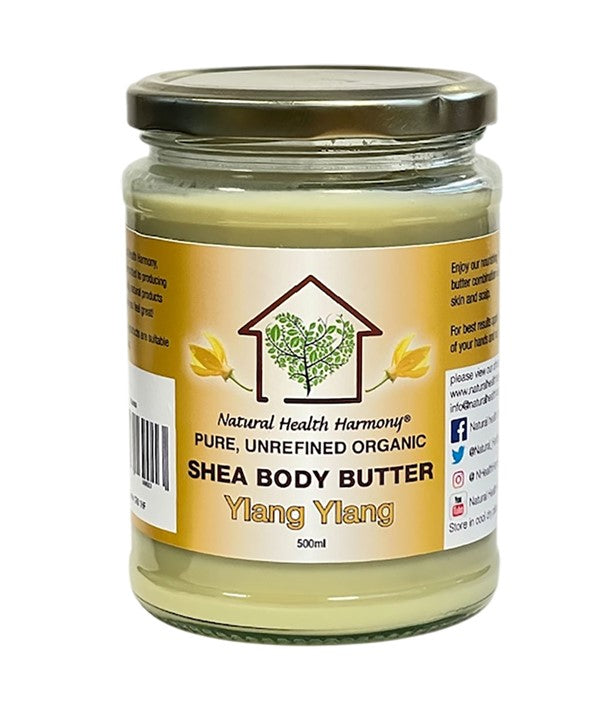 PURE UNREFINED ORGANIC SHEA BODY BUTTER WITH YLANG YLANG 500 ml Skin Moisturizing Asetena Pa 