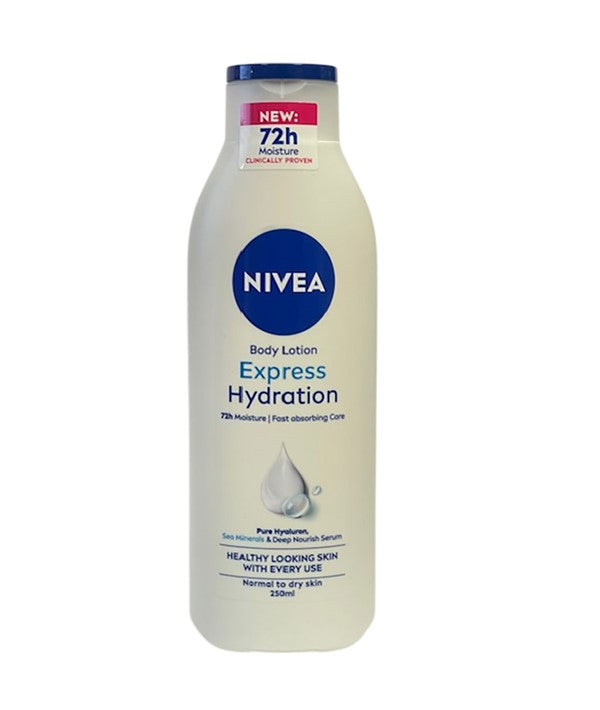 NIVEA EXPRESS 72H HYDRATION BODY LOTION 250 ml Skin Moisturizing Asetena Pa 