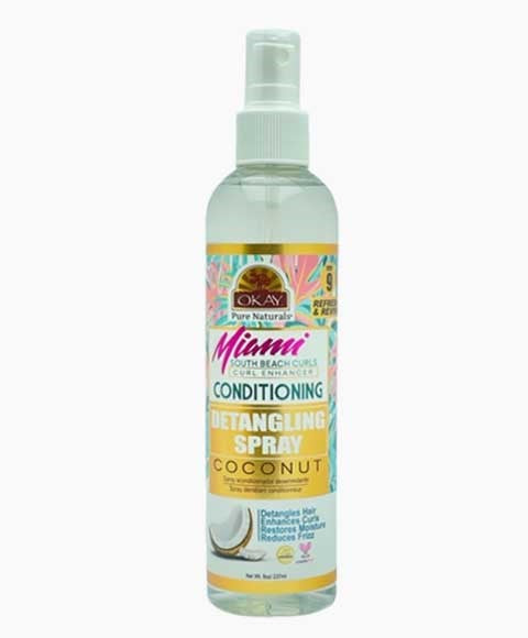 OKAY MIAMI CONDITIONING COCONUT DETANGLING SPRAY 237 ml Sprays, Serums and Oils Asetena Pa 