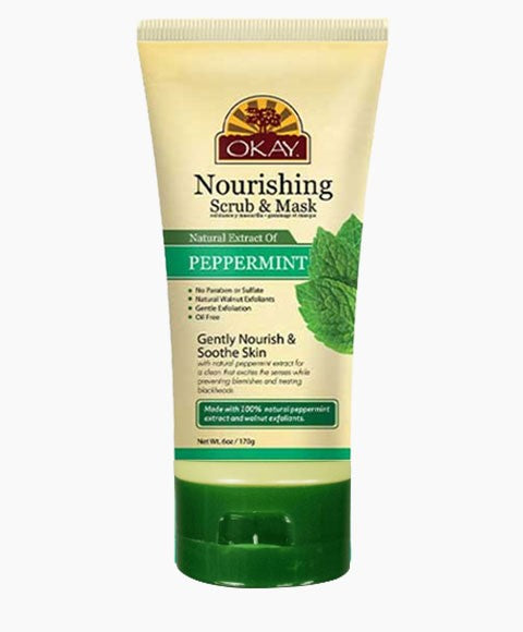 OKAY PURE NATURALS NOURISHING PEPPERMINT SCRUB AND MASK 170 g Skin Wash Asetena Pa 