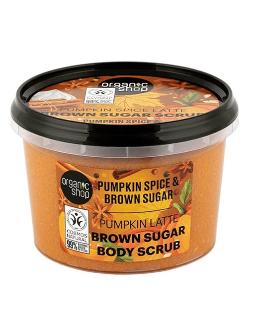 ORGANIC SHOP PUMPKIN SPICE LATTE BROWN SUGAR SCRUB 250 ml Skin Wash Asetena Pa 