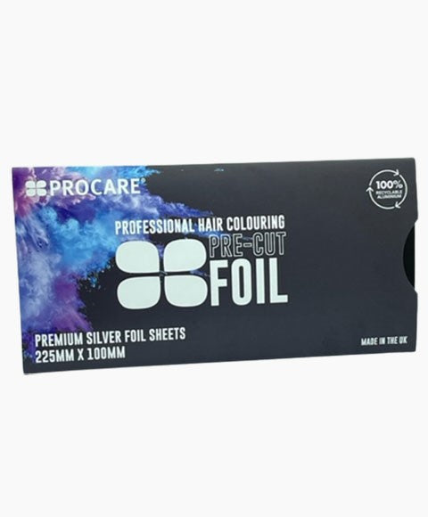 PROCARE PROFESSIONAL HAIR COLOURING PRE CUT SILVER FOIL SHEET 225mm * 100mm Hair Color Asetena Pa 