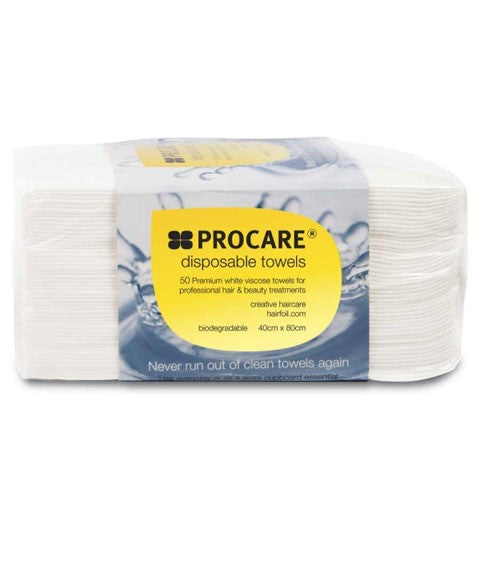 PROCARE WHITE DISPOSABLE TOWELS 40cm x 80cm Color White Salon Accessories Asetena Pa 