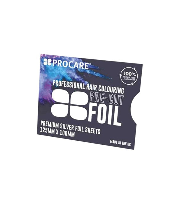 PROCARE PRE CUT FOIL STRIPS 125mm*100mm Color Silver Hair Color Asetena Pa 