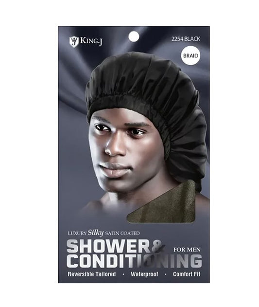 LUXURY SILKY SATIN COATED SHOWER AND CONDITIONING FOR MEN 2254  Color Black Durags and Caps Asetena Pa 