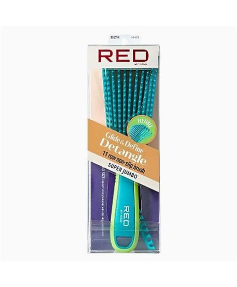 RED BY KISS GLIDE AND DEFINE DETANGLE 11 ROW NON SLIP BRUSH HH59 Hair Brushes and Combs Asetena Pa 
