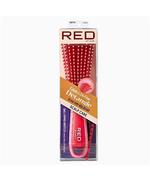RED BY KISS GLIDE AND DEFINE DETANGLE 9 ROW NON SLIP BRUSH HH53 Hair Brushes and Combs Asetena Pa 