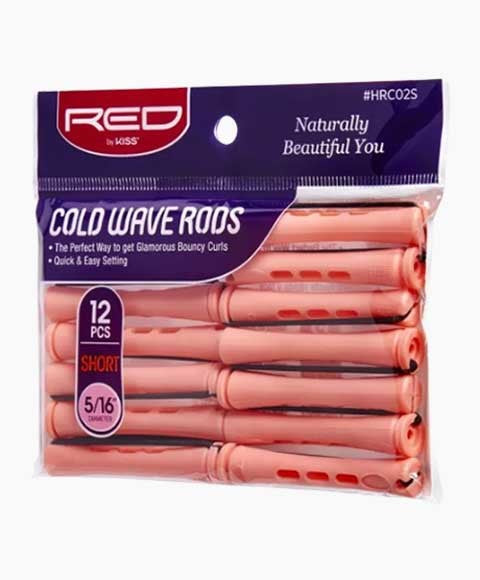 RED BY KISS COLD WAVE RODS HRC02S Short (12 Pcs) Color Pink 5/16 Diameter Hair Accessories Asetena Pa 