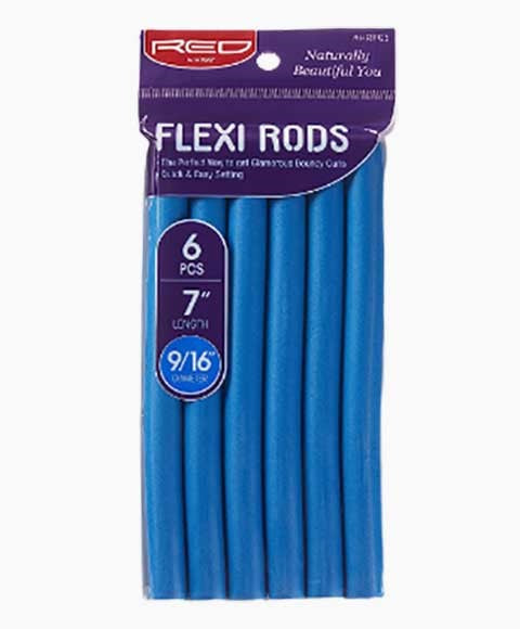 RED BY KISS FLEXI RODS HRF05 7'' Length (6 Pcs) Color Blue 9/16 Diameter Hair Accessories Asetena Pa 