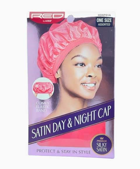 RED BY KISS SATIN DAY AND NIGHT CAP HDNP01A One Size Color Asorted HDNPO1A Durags and Caps Asetena Pa 