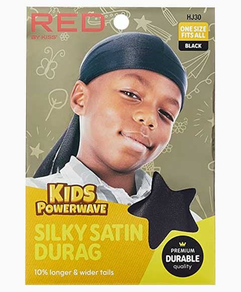 RED BY KISS KIDS POWERWAVE SILKY SATIN DURAG HJ30  Color Black Durags and Caps Asetena Pa 