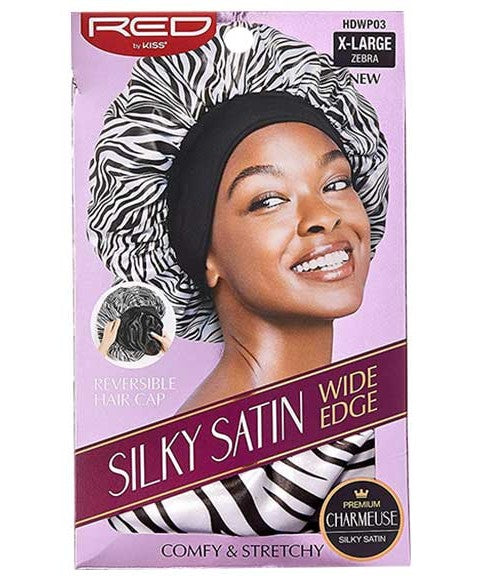 SILKY SATIN WIDE EDGE HDWP03 ZEBRA X Large Durags and Caps Asetena Pa 