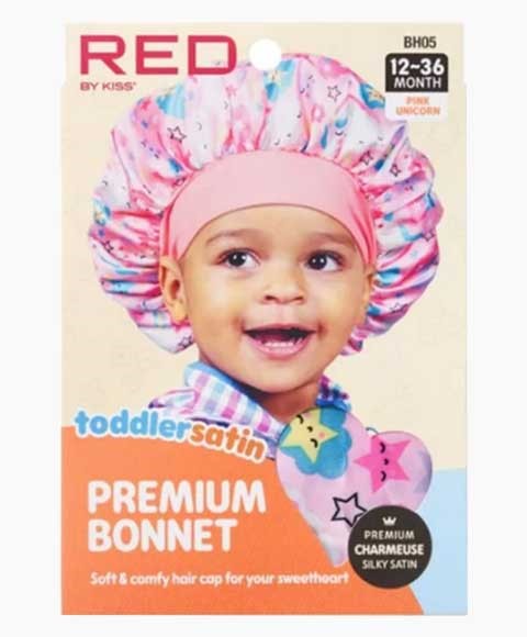 RED BY KISS TODDLER SATIN PREMIUM BONNET BH05  Color Pink Unicorn Durags and Caps Asetena Pa 