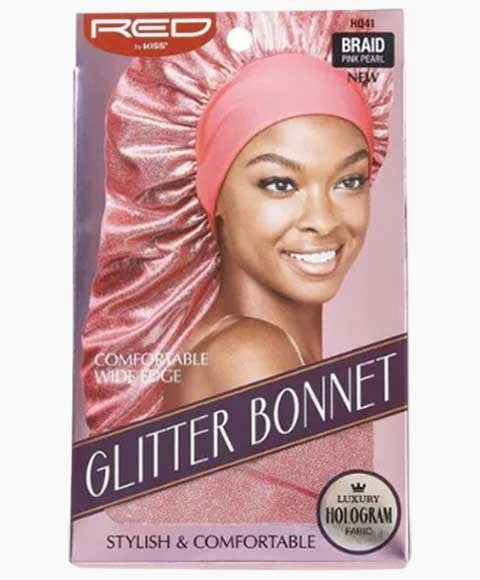 RED BY KISS GLITTER BONNET BRAID PINK PEARL HQ41 Durags and Caps Asetena Pa 