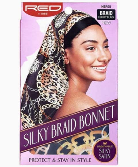 RED BY KISS SILKY BRAID BONNET LUXURY BLACK HBR05  Color Black Durags and Caps Asetena Pa 