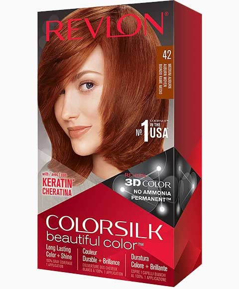 COLORSILK BEAUTIFUL COLOR PERMANENT HAIR COLOR 42 MEDIUM AUBURN Hair Color Asetena Pa 
