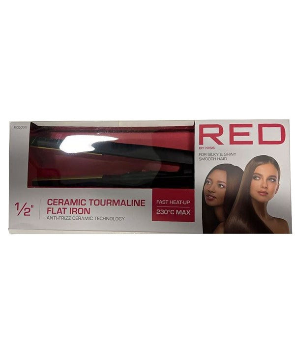 RED BY KISS CERAMIC TOURMALINE FLAT IRON F1050UG 1/2" Hot Irons Asetena Pa 