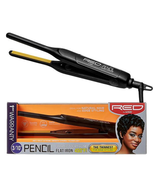 RED BY KISS CERAMIC TOURMALINE PENCIL FLAT IRON Hot Irons Asetena Pa 