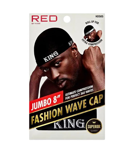 RED BY KISS KING 360 FASHION WAVE CAP HDS05 8" Jumbo Durags and Caps Asetena Pa 