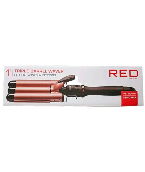 RED BY KISS TRIPLE BARREL WAVER CTI100G 1" Hot Irons Asetena Pa 