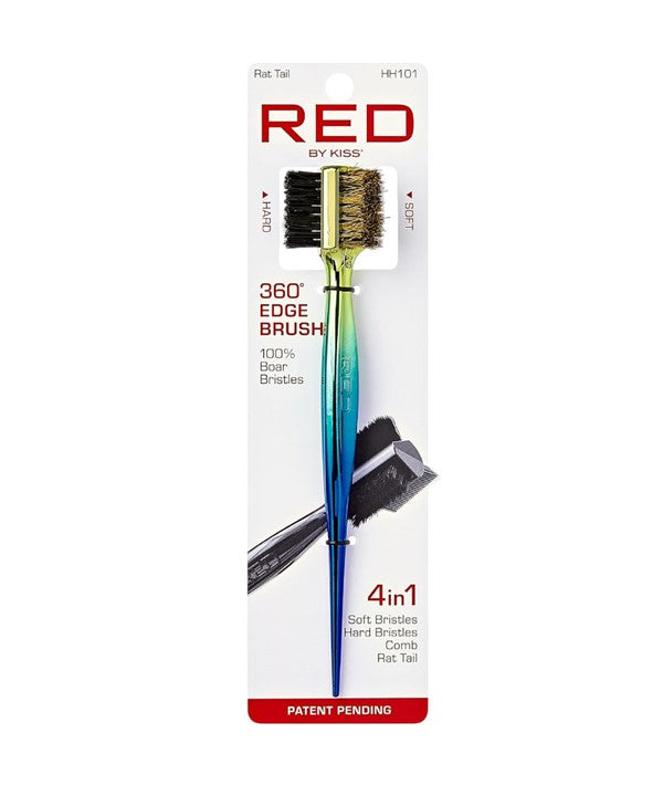 RED BY KISS BRUSH 4IN1 360 EDGE BRUSH WITH RAT TAIL HH101 Hair Brushes and Combs Asetena Pa 