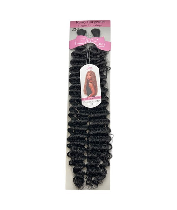 REMY GORGEOUS DEEP WAVE BULK 24'' Color 1 Hair for Braid Extensions Asetena Pa 