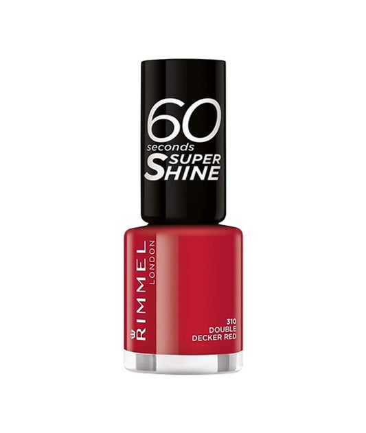 RIMMEL 60 SECONDS SUPER SHINE NAIL POLISH 310 DOUBLE DECKER RED 8 ml Nails Asetena Pa 