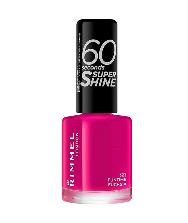 RIMMEL 60 SECONDS SUPER SHINE NAIL POLISH 323 FUNTIME FUCHSIA 8 ml Nails Asetena Pa 