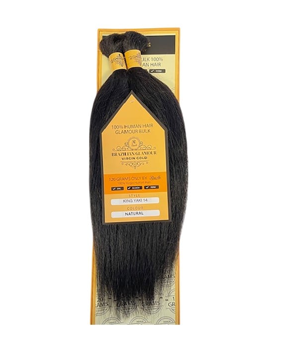 BRAZILIAN GLAMOUR VIRGIN GOLD KING YAKI BULK 16 Color Natural Human Hair Braids Asetena Pa 
