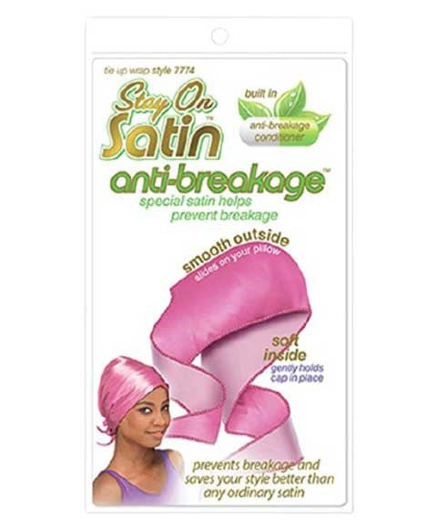 STAY ON SATIN ANTI BREAKAGE TIE UP WRAP 7774  Color Assorted Durags and Caps Asetena Pa 