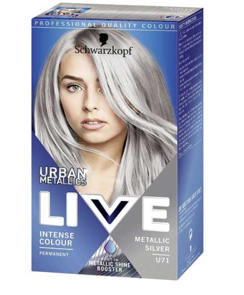 LIVE URBAN METALIC INTENSE PERMANENT COLOUR U71 METALLIC SILVER  Color U71 Metallic Silver Hair Color Asetena Pa 