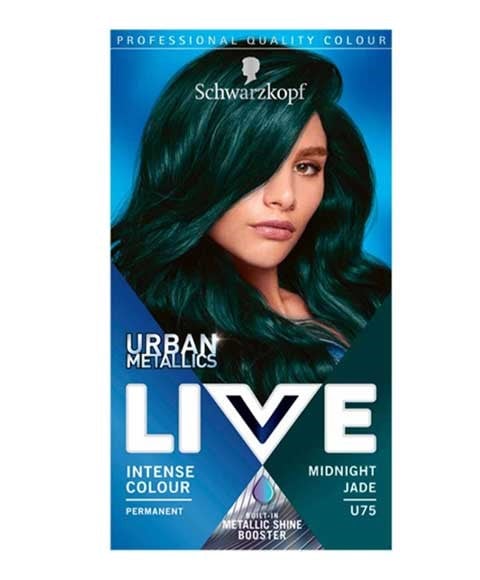 LIVE URBAN METALLICS INTENSE PERMANENT COLOUR U75 MIDNIGHT JADE Hair Color Asetena Pa 