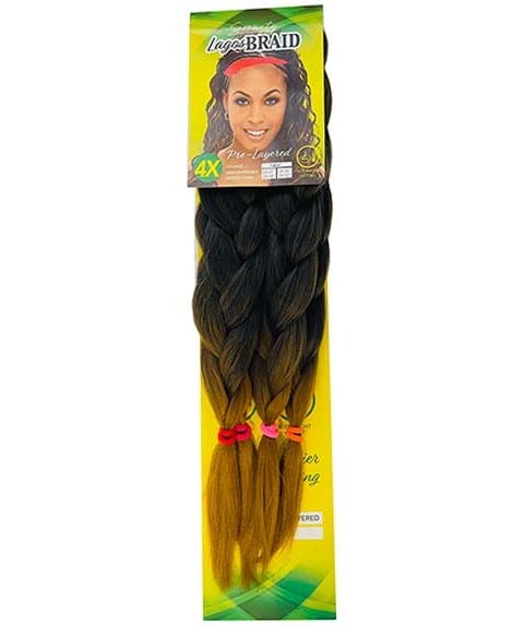 LAGOS 4X PRE STRETCHED BRAID 24 Color 4 Hair for Braid Extensions Asetena Pa 