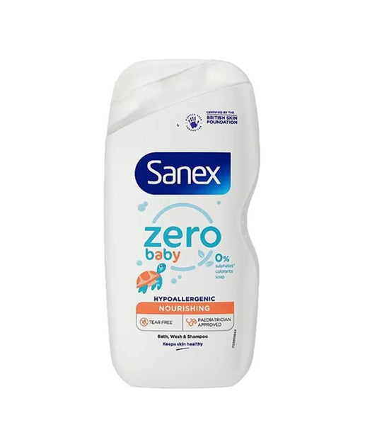 SANEX ZERO BABY NOURISHING BATH WASH AND SHAMPOO 450 ml Shampoo Asetena Pa 